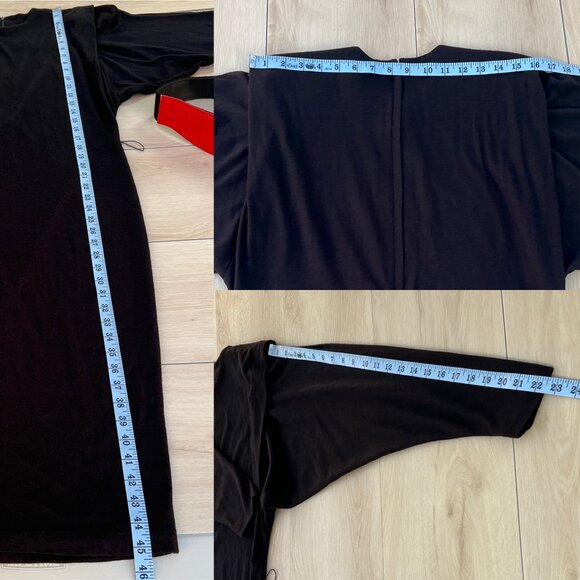 Vintage 1980s Sybil California Long Sleeve Orlon/Wool Midi Sheath Dress Size 6 - Picture 10 of 16